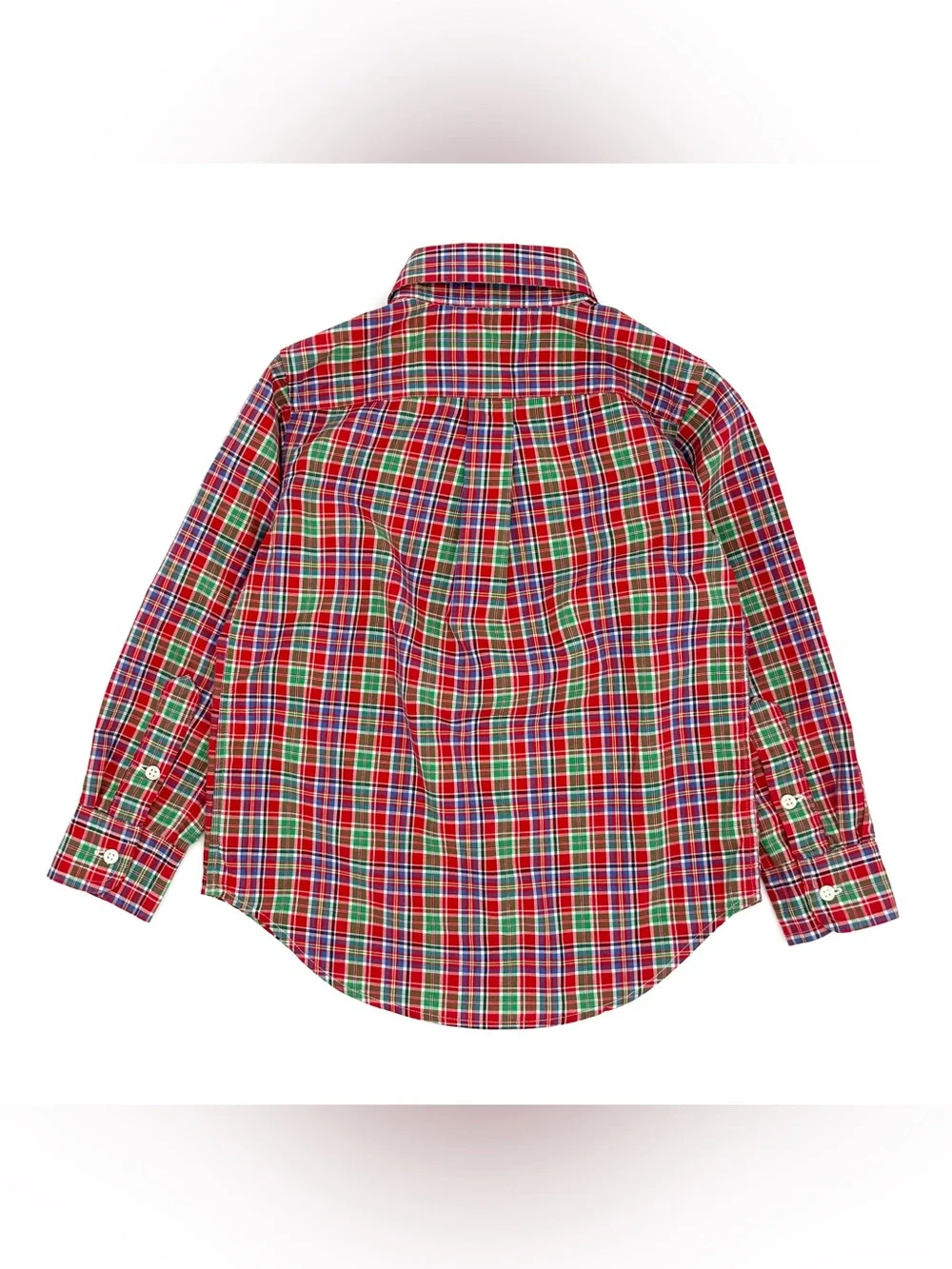 EUC Ralph Lauren Holiday / Christmas Plaid Button Down Shirt In Red & Green 4/4T